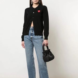 Comme des garçons play heart patch cardigan